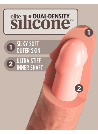 7" Vibrating + Dual Density Silicone Cock with Remote